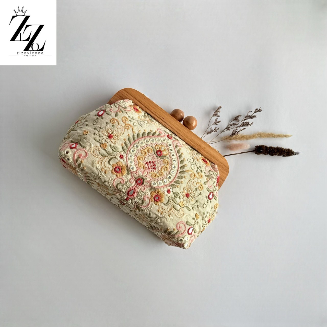 Holzrahmen-Taschen- besticktes Leinen