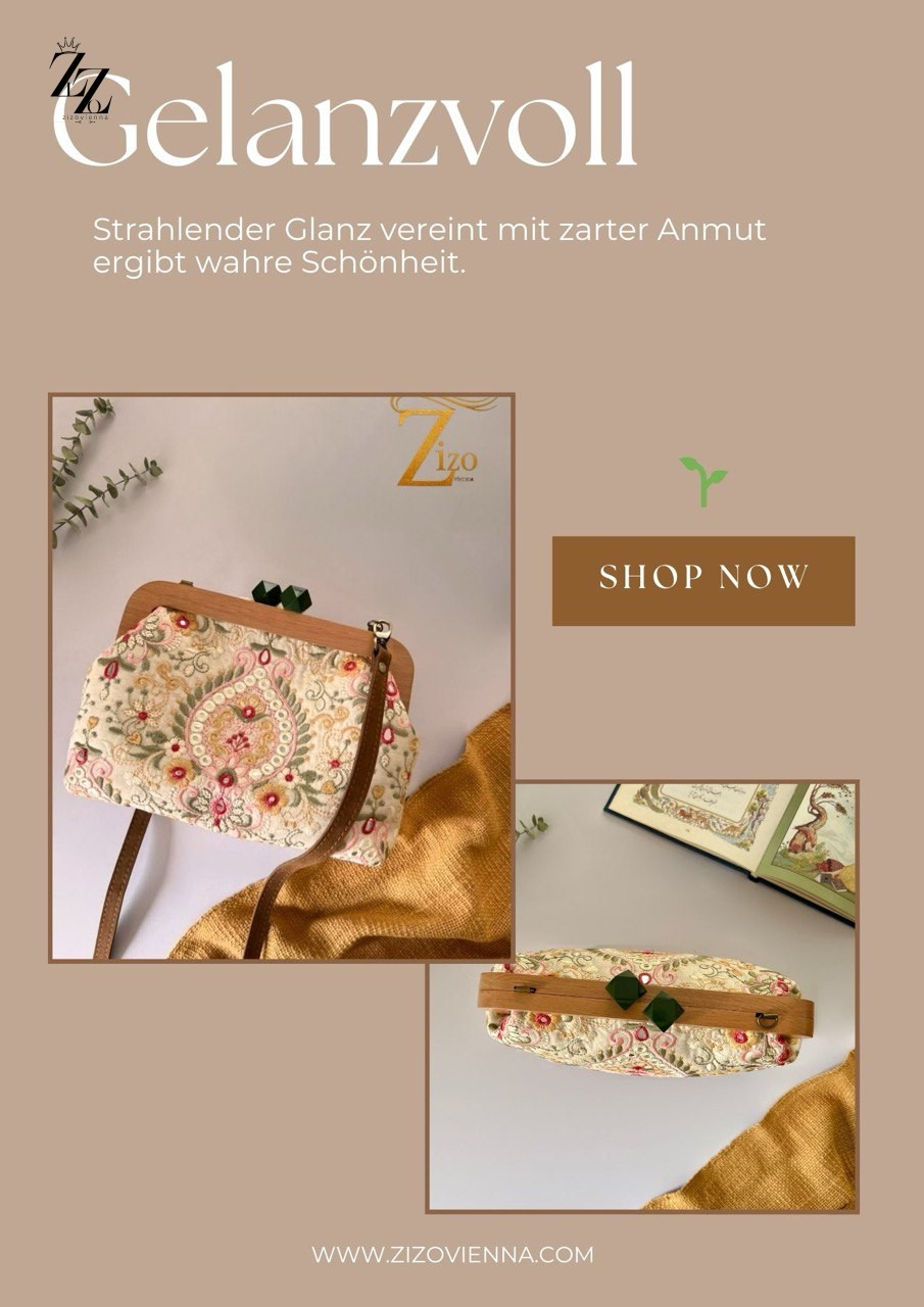 Holzrahmen-Handbestickte Leinentasche