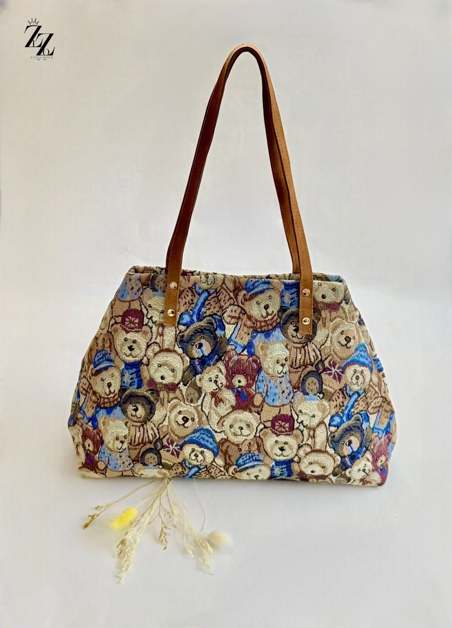 Handtasche – Bären-Motiv (Schultertasche)