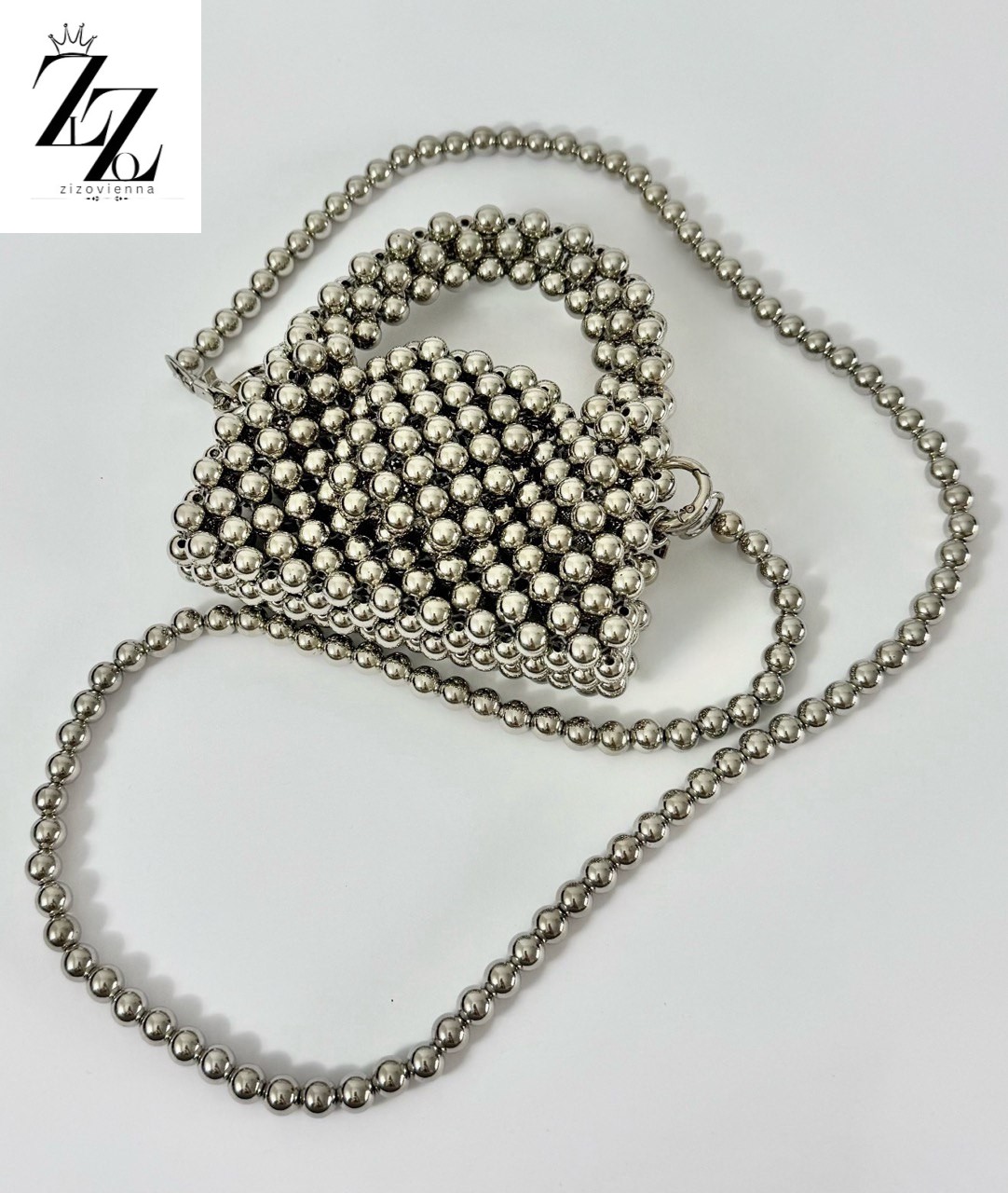 Pearlentaschen  Silber zizovienna